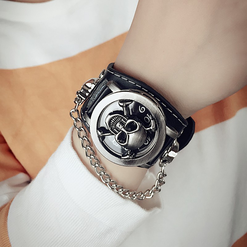 Jewelry Type Watches - New Leather Stainless Steel Chain Flap