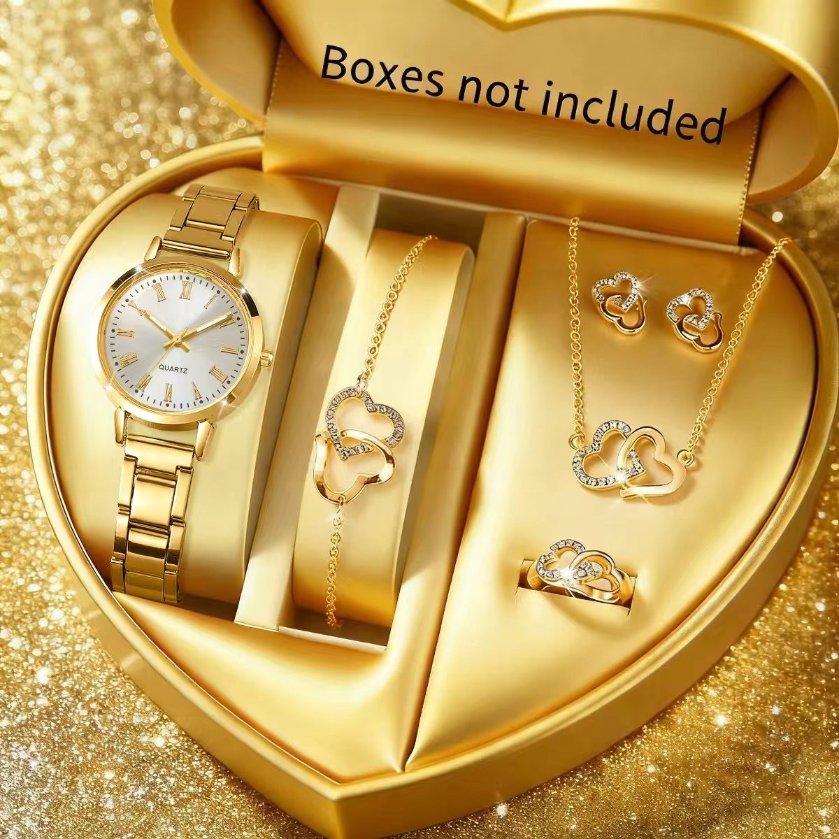 Jewels On Watches - 6PCS Fashion Women's Quartz Watch Rhinestone