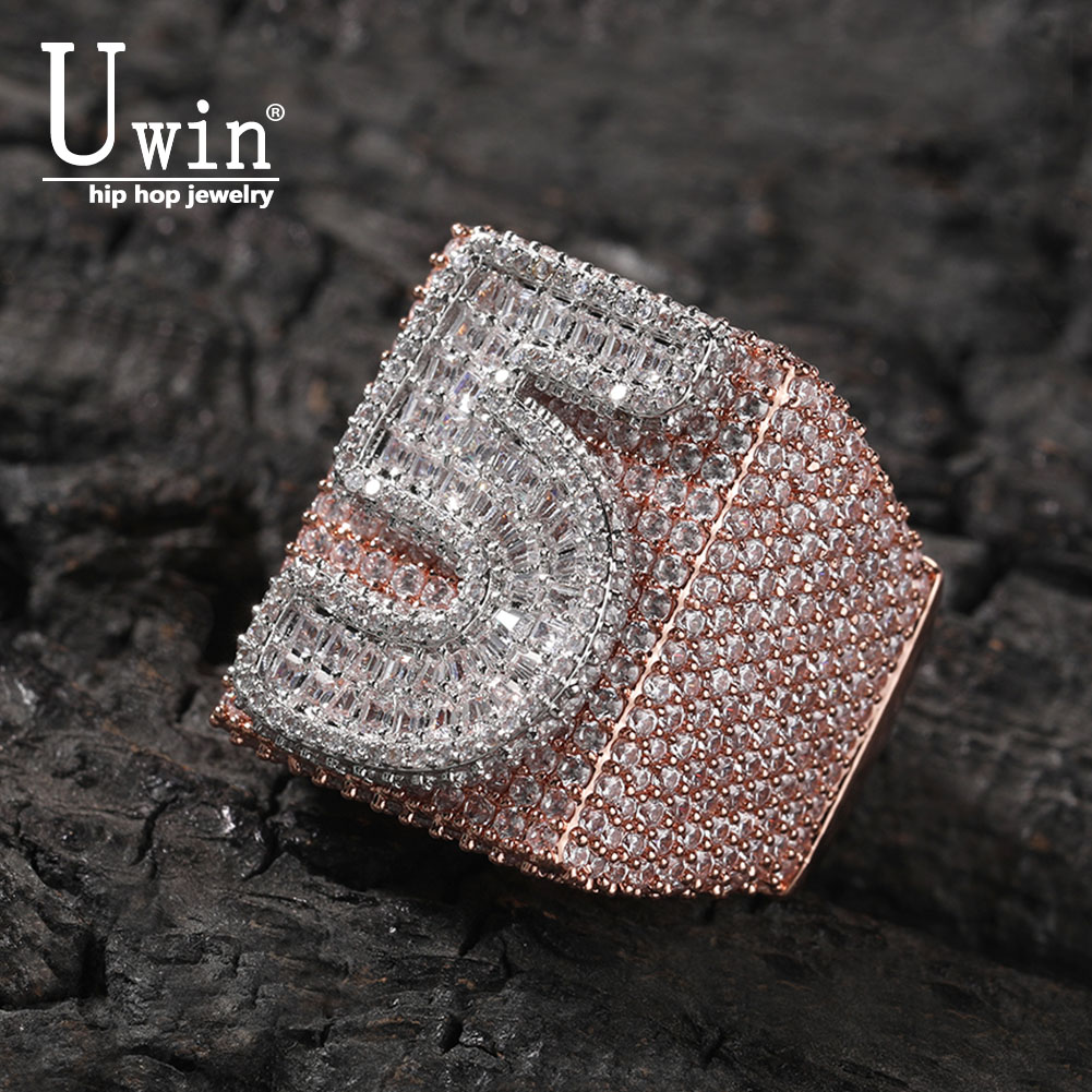 Statement Cocktail Ring - Uwin Big Square Custom Rings Typographic