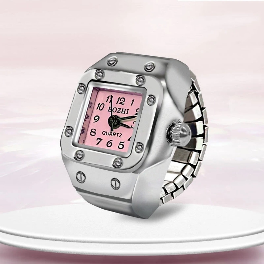 Jewelry Type Watches - Creative Square Dial Ring Watch Alloy