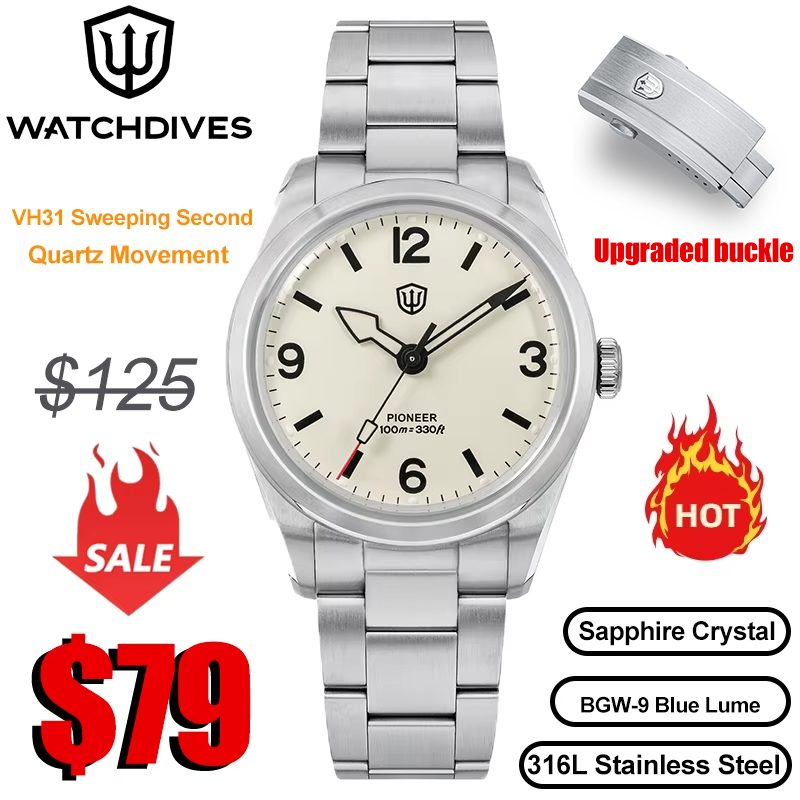 Jewelry Watches Vintage - Watchdives WD1960S V2 Watch VH31 Sweep