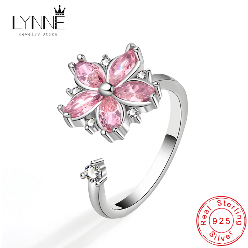 Statement Cocktail Ring - New Elegant Exquisite Rotatable Pink Sakura