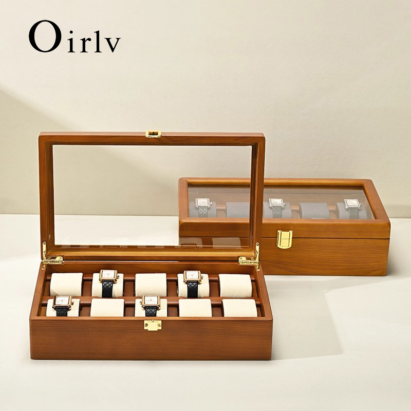 Jewelry Type Watches - Oirlv 10 Grids Watch Box Wooden