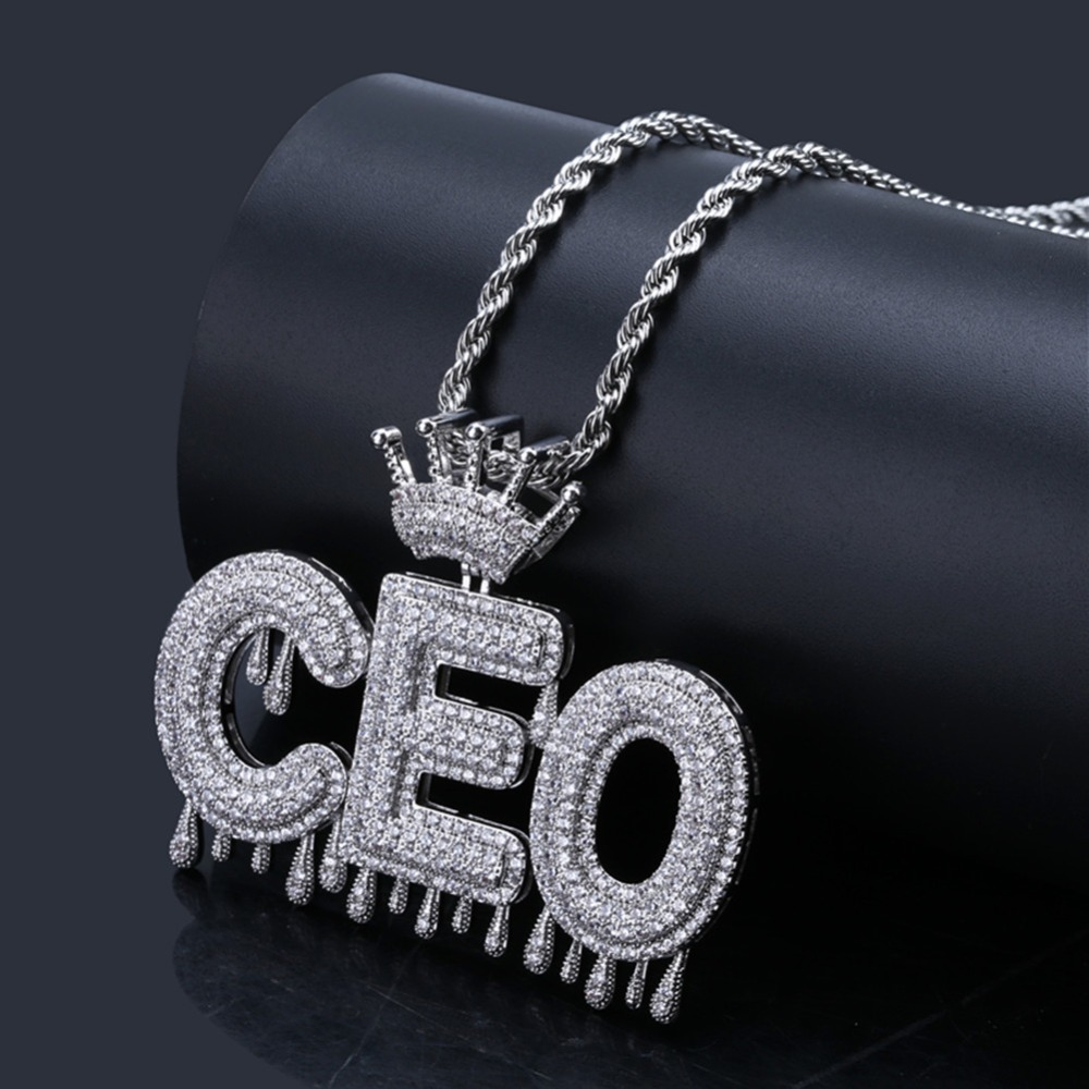 Tennis Bracelet Cubic - Custom Name Bubble Letters Chain Pendants