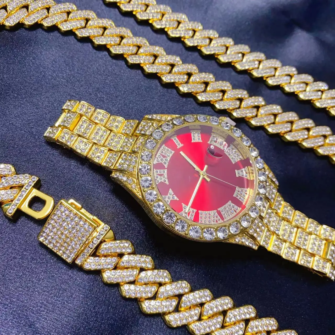 Icebox Jewelry Watches - 3PCS Hip Hop Calendar Luxury Watch