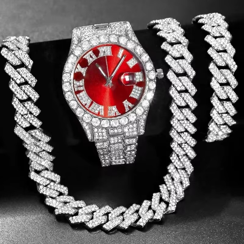 3/4PCS Hip Hop Iced Out Men's  - Icebox Jewelry Watches review and price