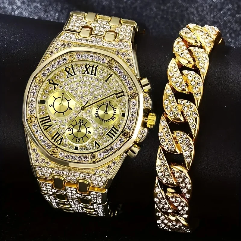 Luxury Octagonal Bezel Iced Qu - Icebox Jewelry Watches review and price