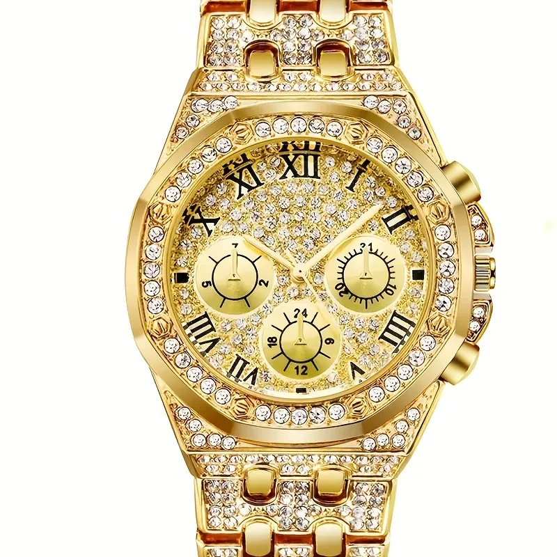Luxury Octagonal Bezel Iced Qu - Icebox Jewelry Watches review and price