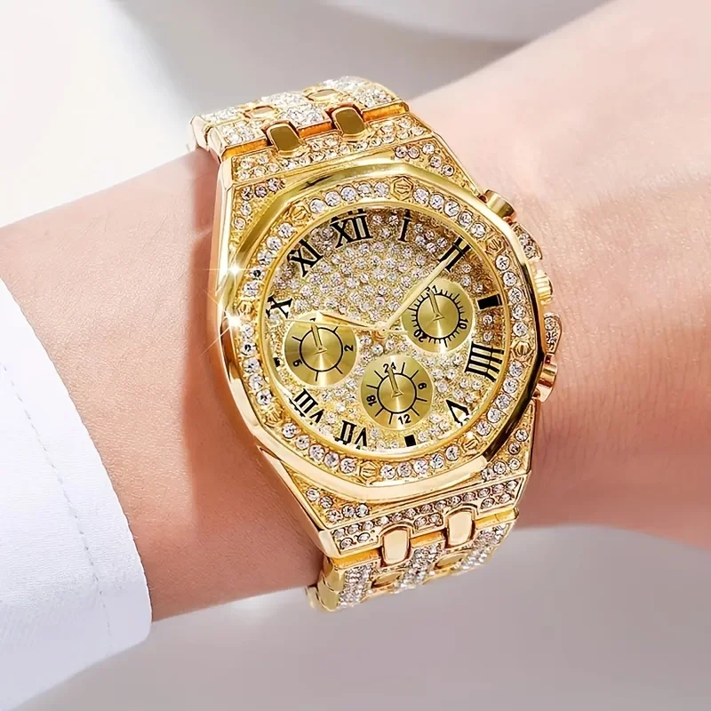 Luxury Octagonal Bezel Iced Qu - Icebox Jewelry Watches review and price