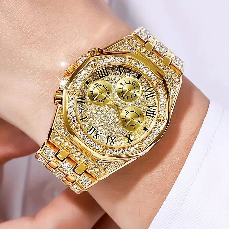 Luxury Octagonal Bezel Iced Qu - Icebox Jewelry Watches review and price