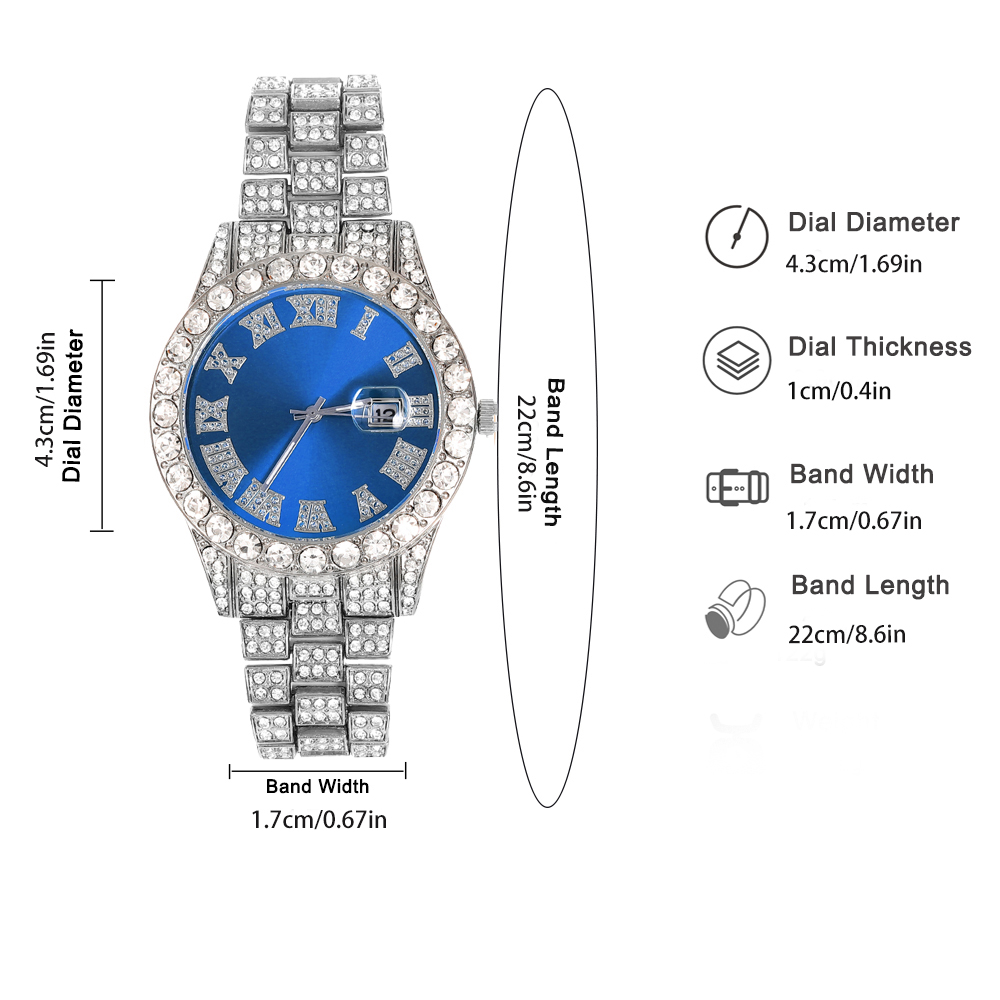 3pcs Hip-hop Watch Jewelry Set - Jewels On Watches review and price