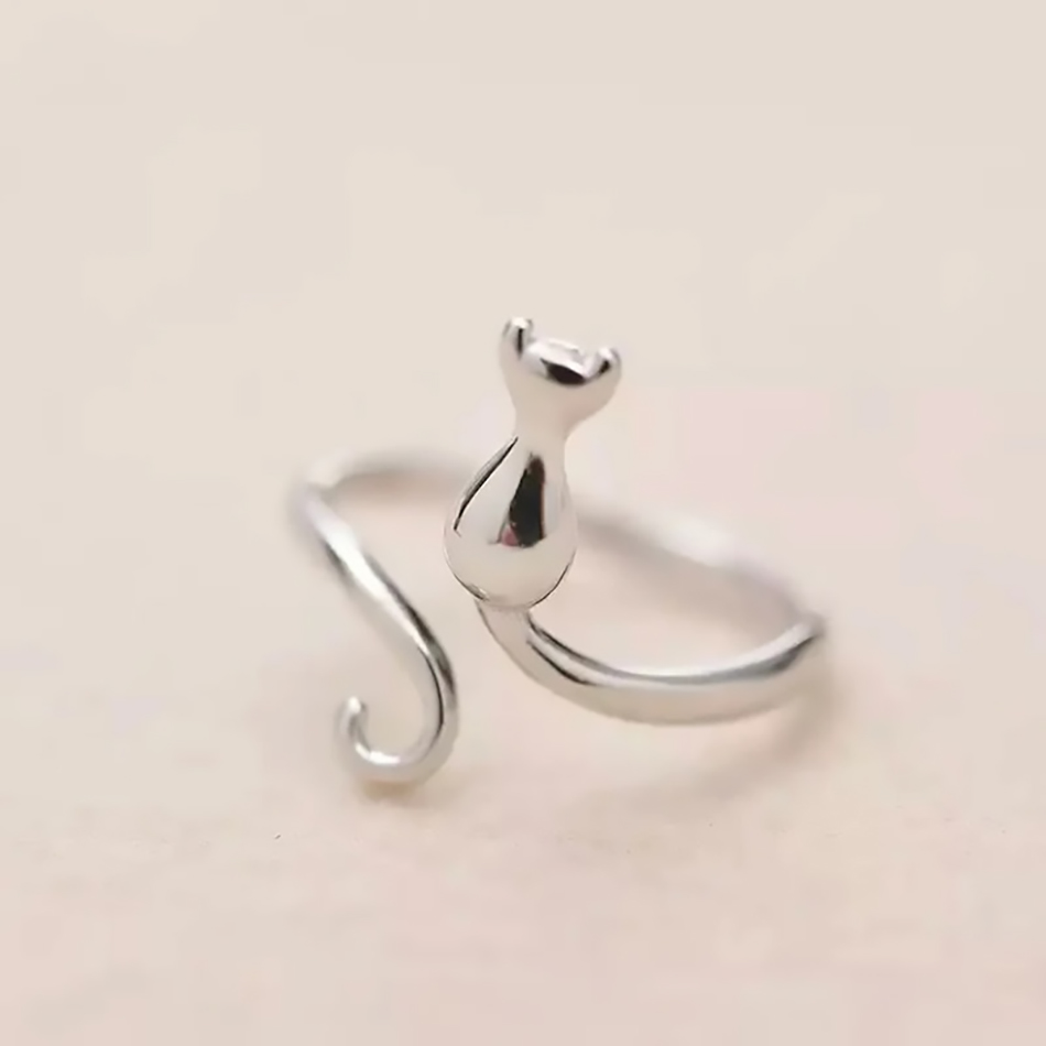 925 Sterling Silver Cat Ring f - Statement Cocktail Ring review and price