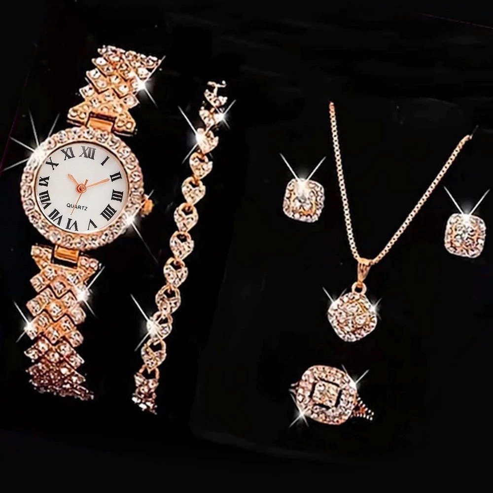 6PCS/Set Luxury Rhinestone Wom - Jewels On Watches review and price