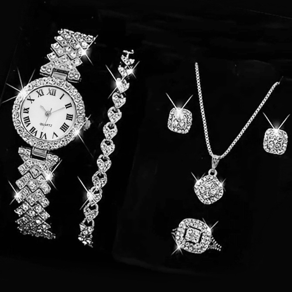 6PCS/Set Luxury Rhinestone Wom - Jewels On Watches review and price