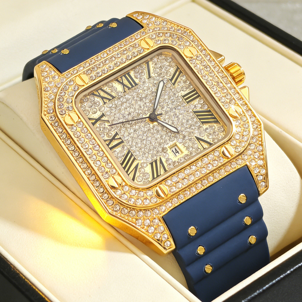 Hip Hop Iced Out Bling Square  - Jewelry Type Watches review and price