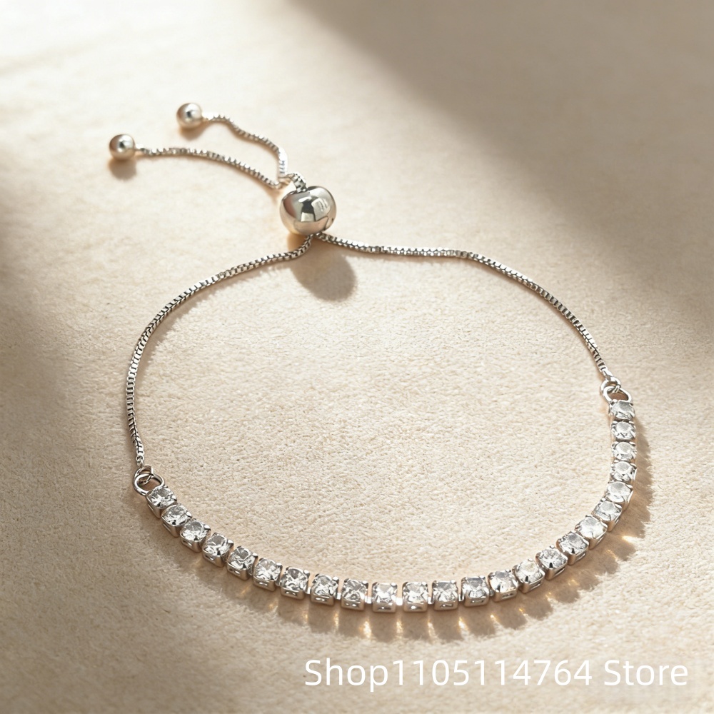 925 Sterling Silver Adjustable - Tennis Bracelet Cubic review and price