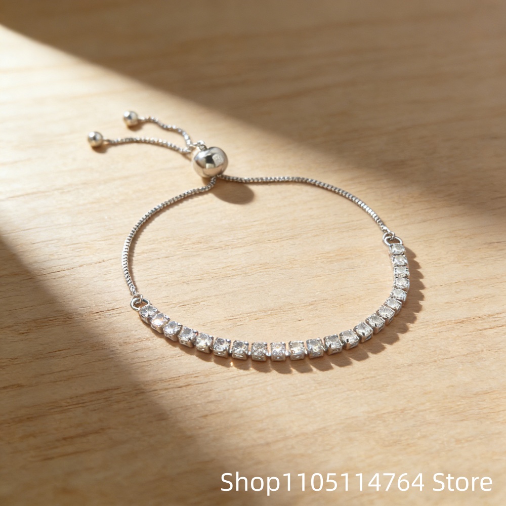925 Sterling Silver Adjustable - Tennis Bracelet Cubic review and price