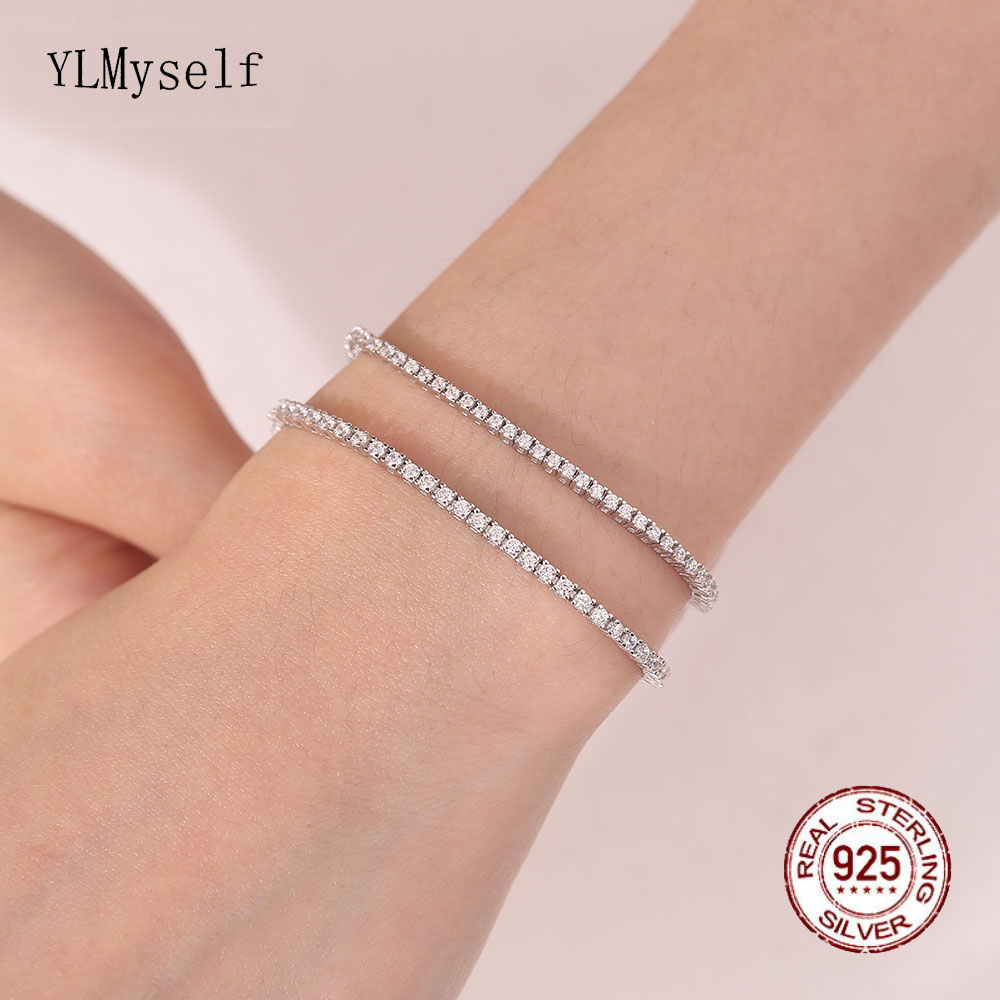 Real Silver 1.75mm/1.5mm White - Tennis Bracelet Cubic review and price