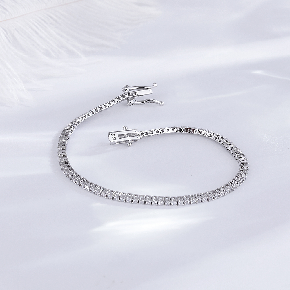 Real Silver 1.75mm/1.5mm White - Tennis Bracelet Cubic review and price