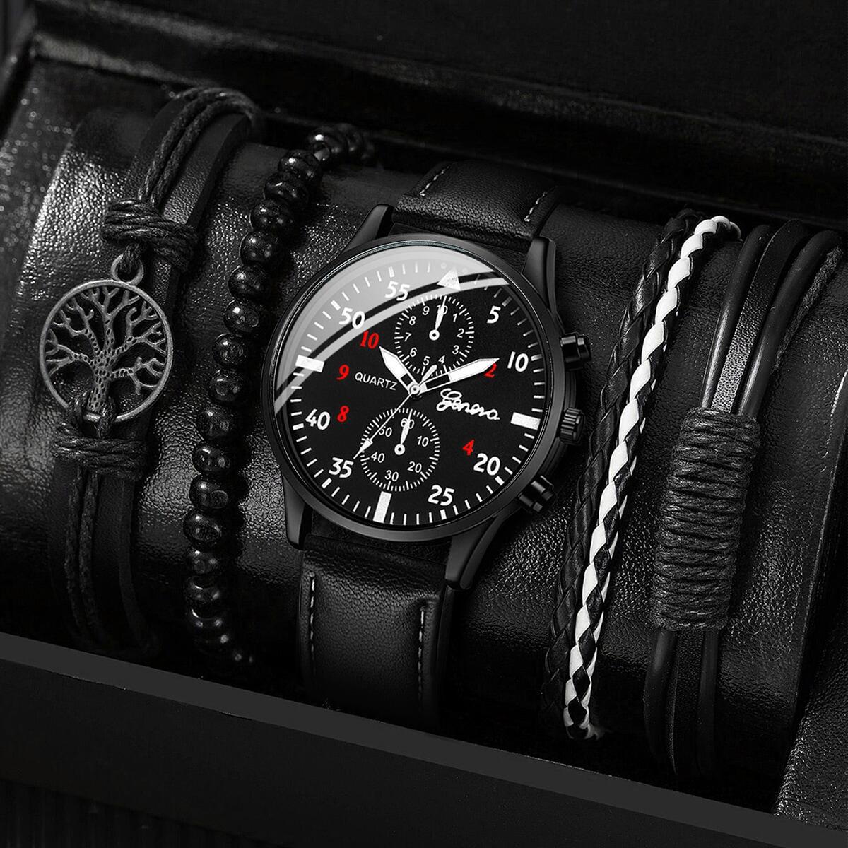 5PCS/4PCS Fashion Men's Busine - Jewelry Watches Vintage review and price