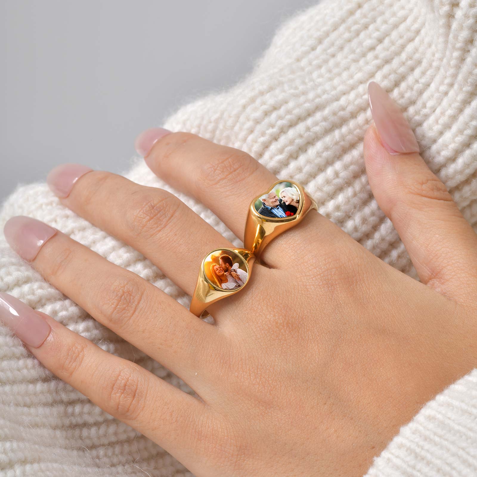 Custom Photo Signet Ring for W - Statement Cocktail Ring review and price