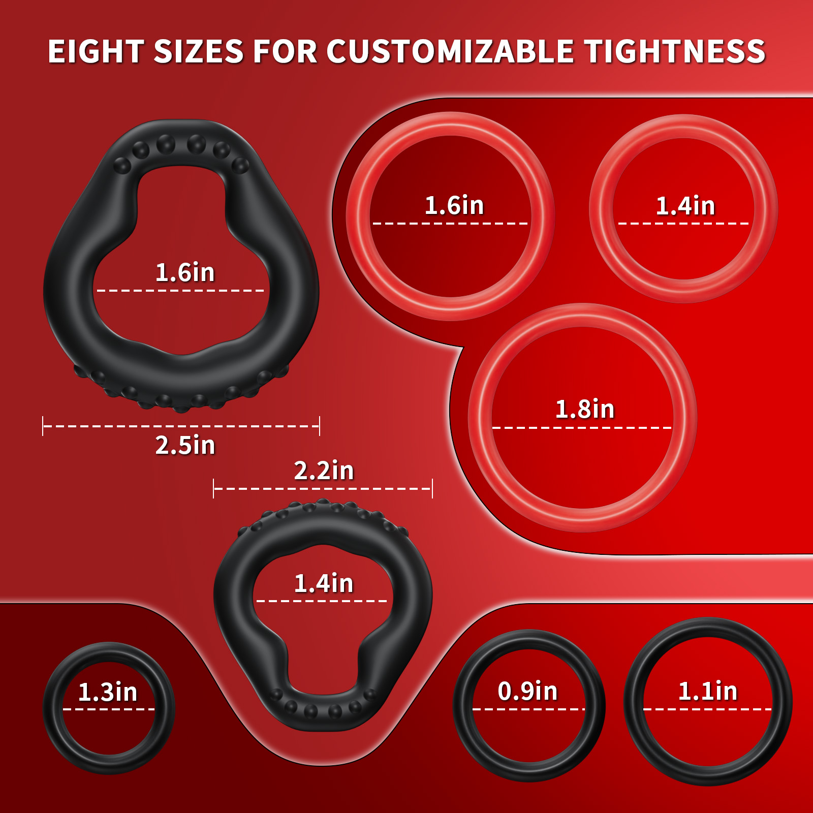 KUSHOR 8 PCS Silicone Penis Ri - Couple Ring Set review and price