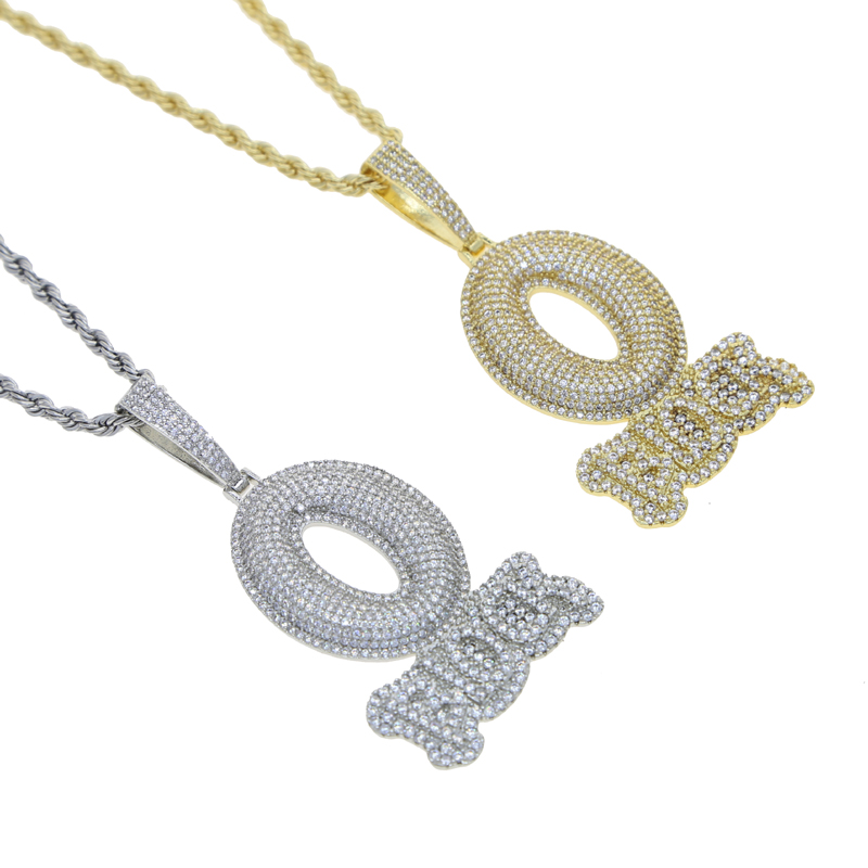 Iced Out Letter O Block Pendan - Tennis Bracelet Cubic review and price