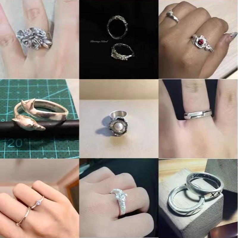 999 Pure Silver Clay Jewelry M - Couple Ring Set review and price