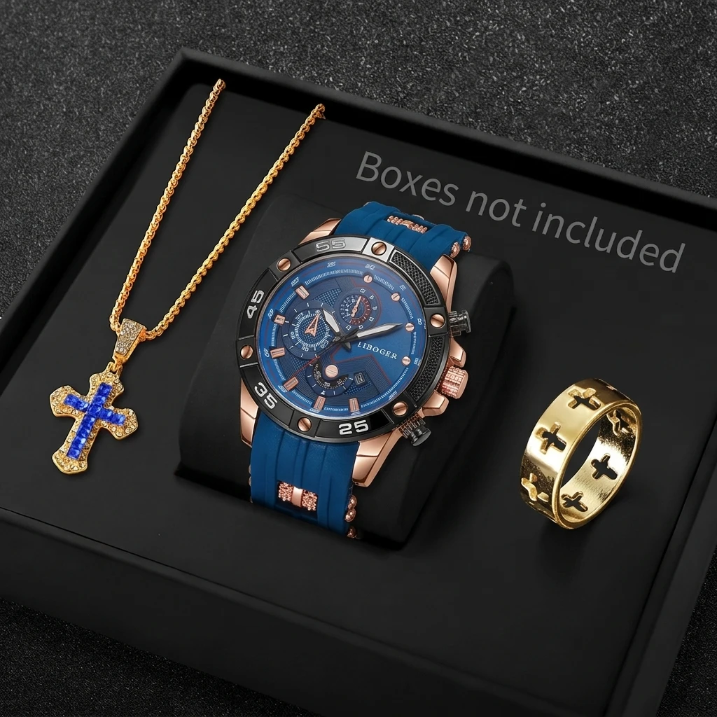 3PCS Fashion Male Sports Watch - Jewelry Type Watches review and price