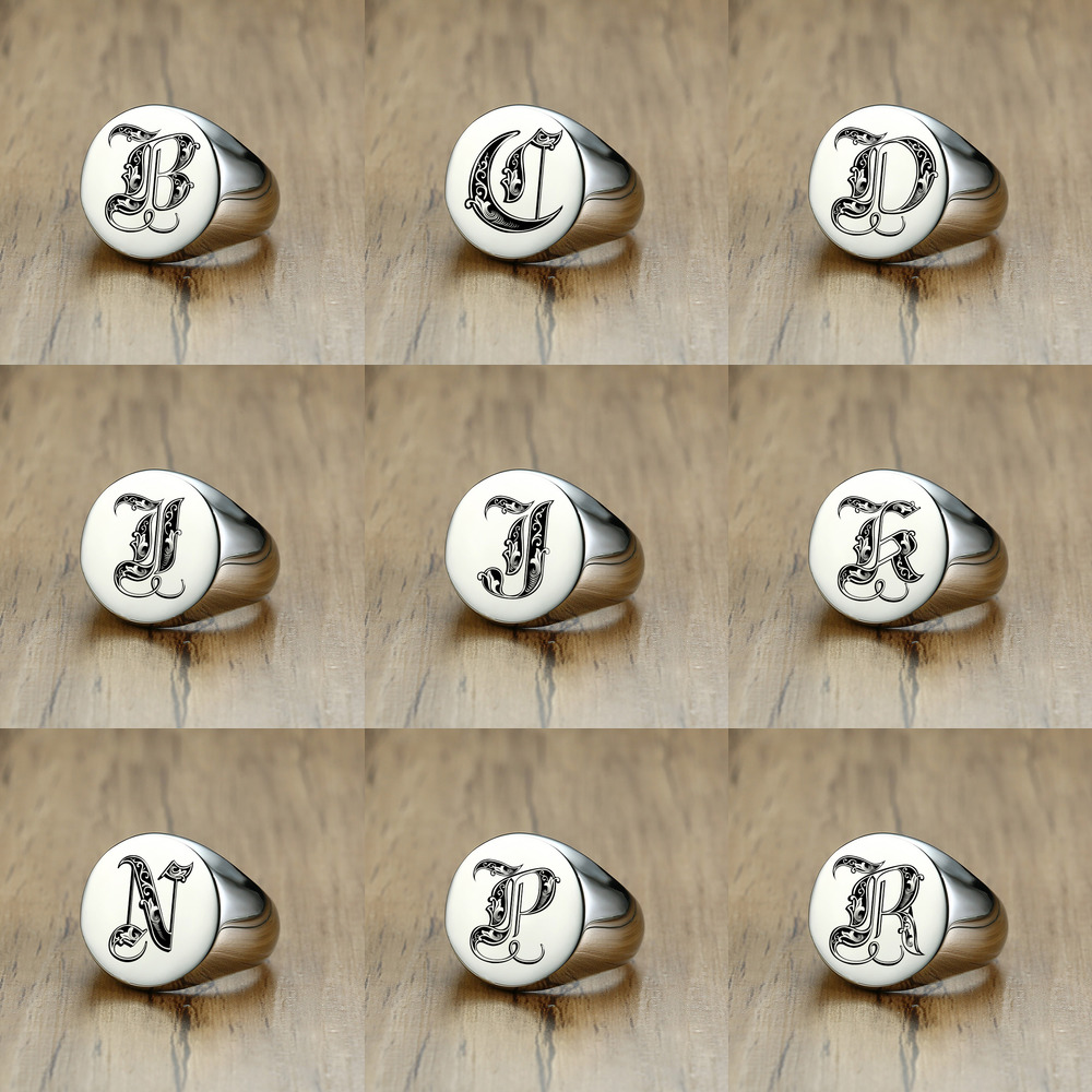 Vnox Stylish Pattern Font Init - Statement Cocktail Ring review and price